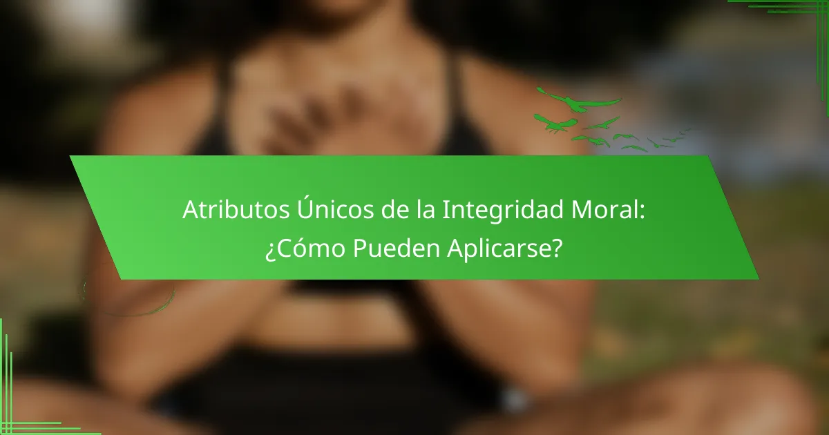 Atributos Únicos de la Integridad Moral: ¿Cómo Pueden Aplicarse?