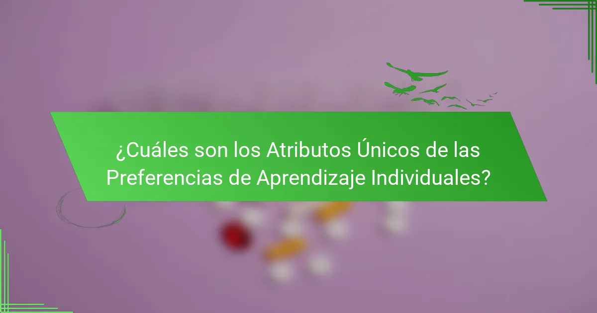 ¿Cuáles son los Atributos Únicos de las Preferencias de Aprendizaje Individuales?