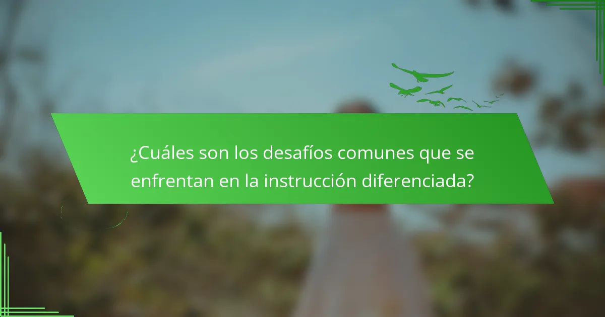 ¿Cuáles son los desafíos comunes que se enfrentan en la instrucción diferenciada?