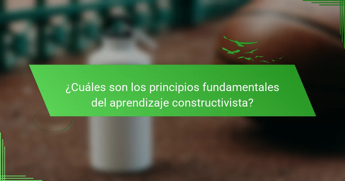 ¿Cuáles son los principios fundamentales del aprendizaje constructivista?