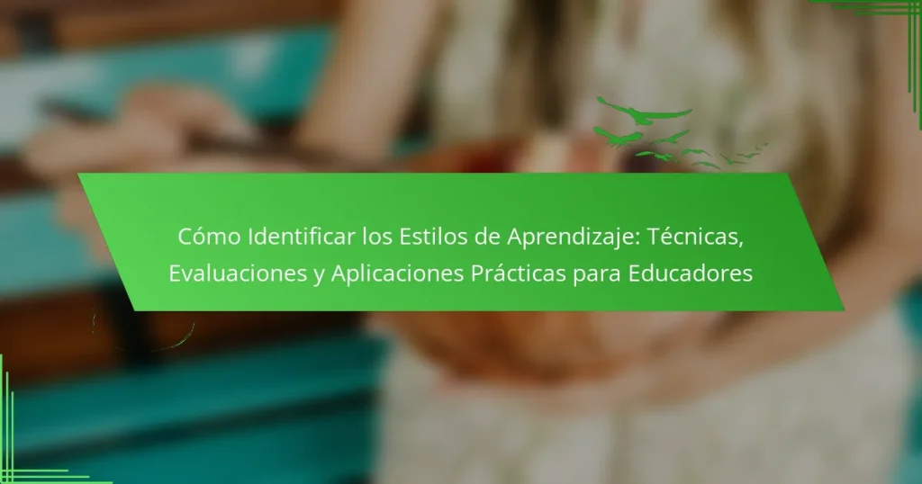 Cómo Identificar los Estilos de Aprendizaje: Técnicas, Evaluaciones y Aplicaciones Prácticas para Educadores