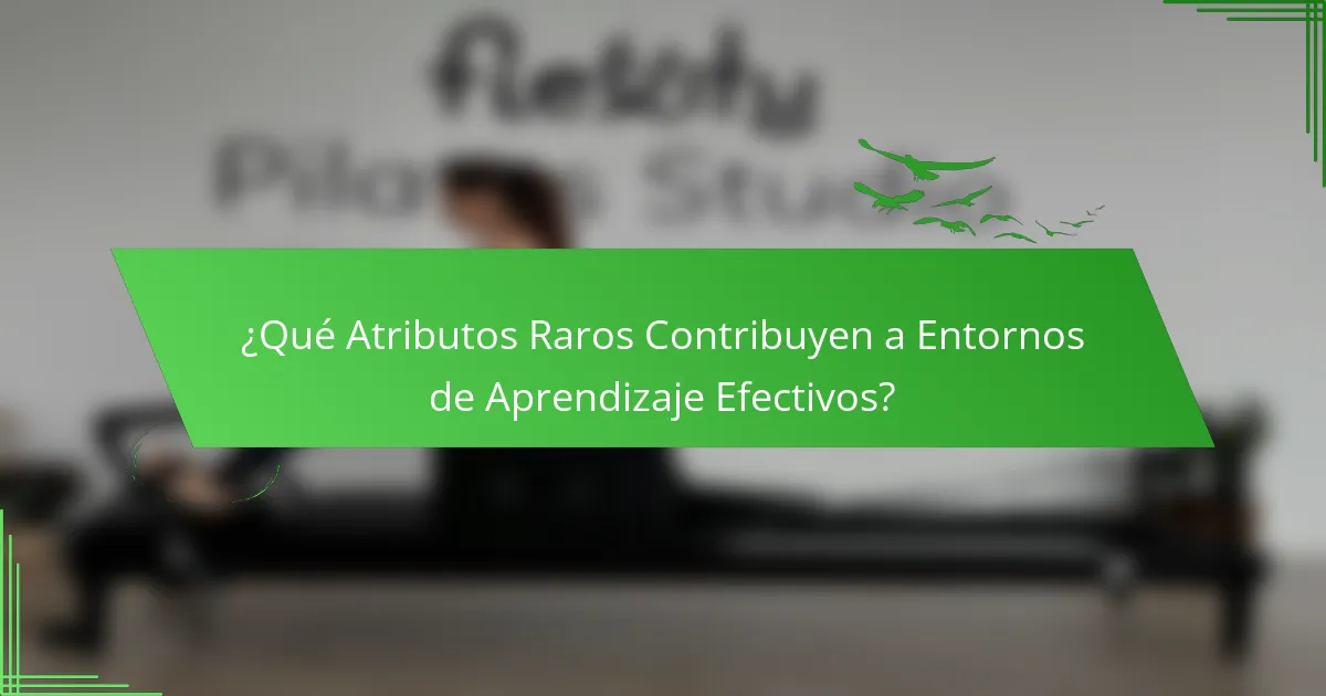 ¿Qué Atributos Raros Contribuyen a Entornos de Aprendizaje Efectivos?