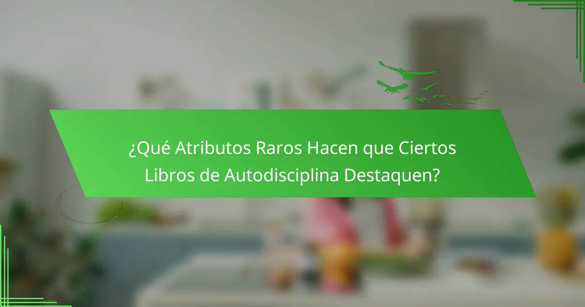 ¿Qué Atributos Raros Hacen que Ciertos Libros de Autodisciplina Destaquen?