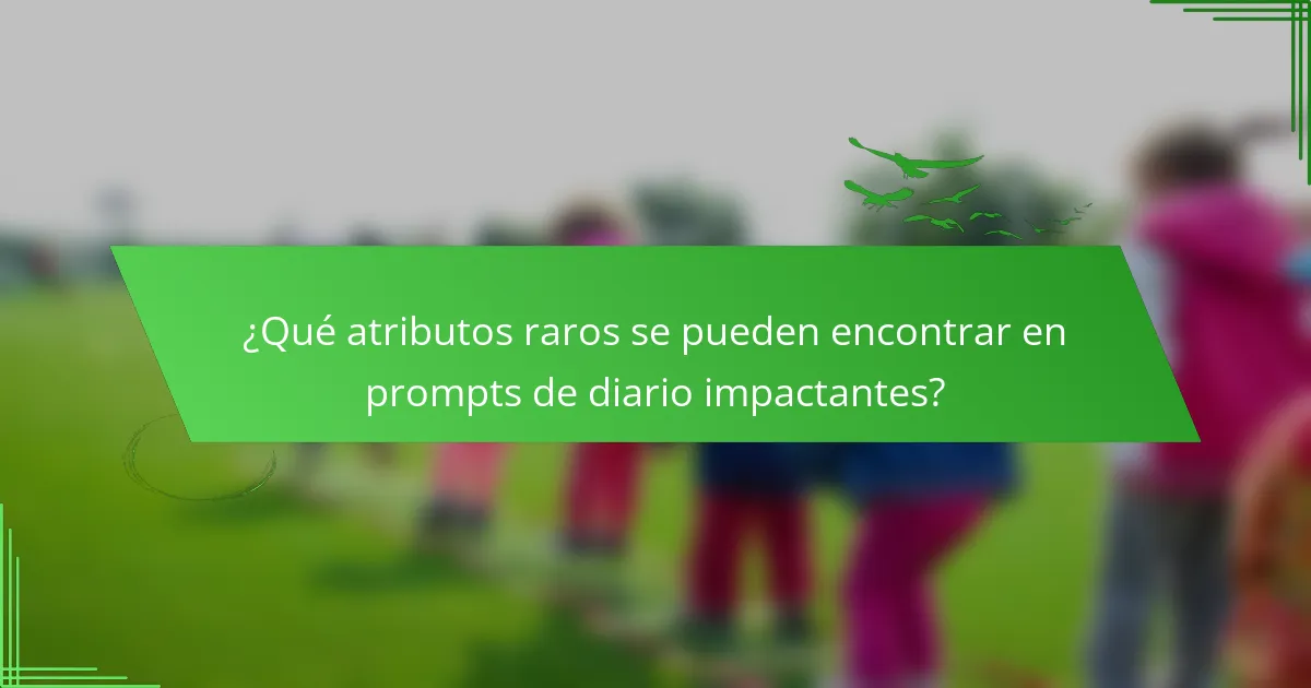 ¿Qué atributos raros se pueden encontrar en prompts de diario impactantes?