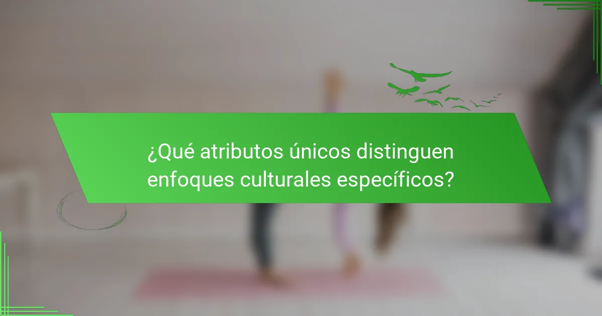 ¿Qué atributos únicos distinguen enfoques culturales específicos?
