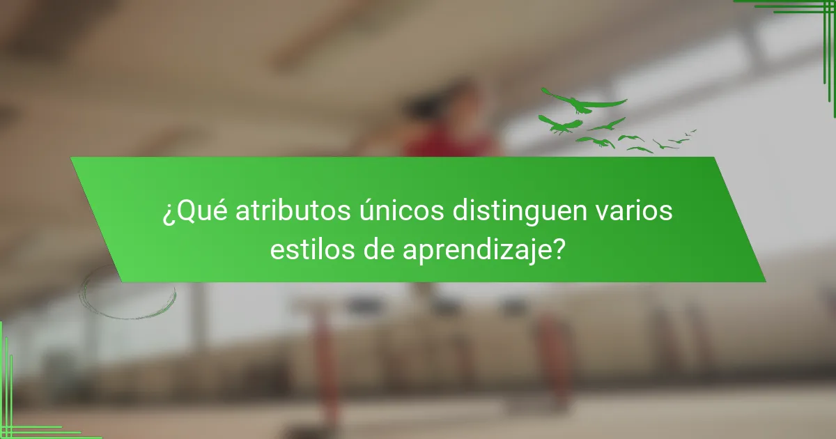 ¿Qué atributos únicos distinguen varios estilos de aprendizaje?