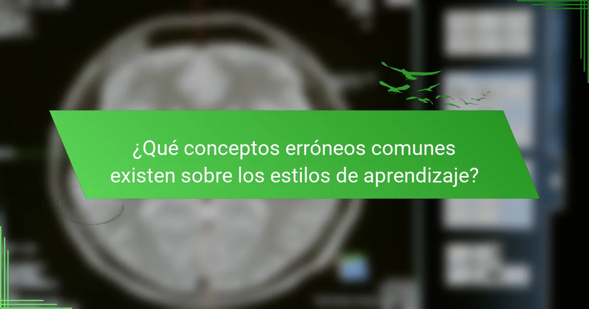 ¿Qué conceptos erróneos comunes existen sobre los estilos de aprendizaje?