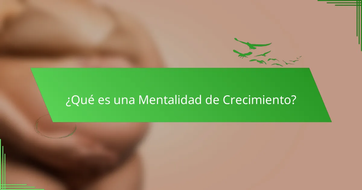 ¿Qué es una Mentalidad de Crecimiento?