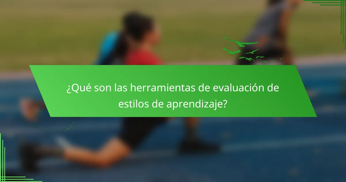 ¿Qué son las herramientas de evaluación de estilos de aprendizaje?